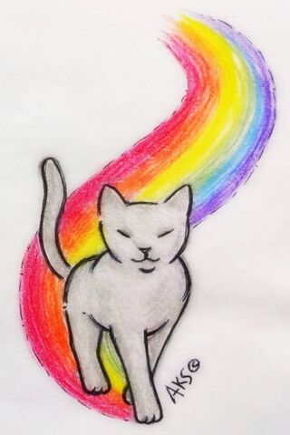 Rainbow Tail -Cat