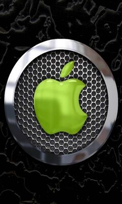 apple logo wallpaper green