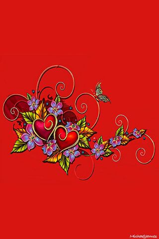 Whimsical Love: Hearts and Nature's Touch ❤️🦋