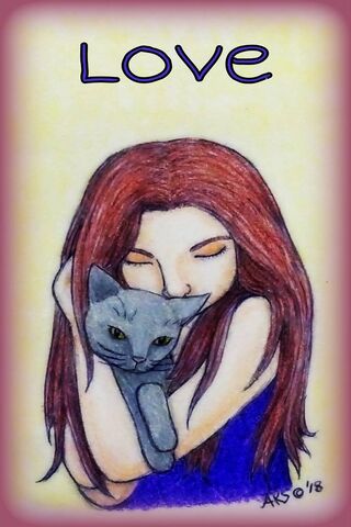Love - Girl and Cat