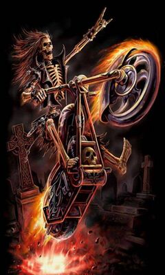 Skull On Bike Wallpaper - Download to your mobile from PHONEKY