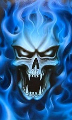 Fire Skull Wallpapers Blue Fire Skull Logo