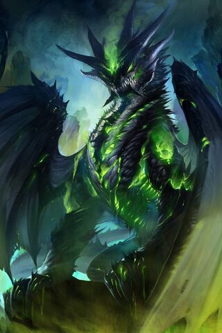 Dragón de fuego verde
