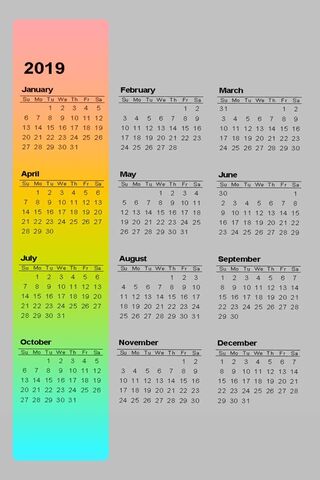 Colorful 2019 Calendar: A Year to Remember! 📅✨