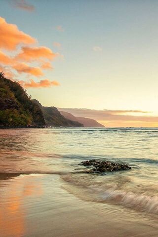 Get Fond decran plage coucher de soleil Desktop Wallpaper Free