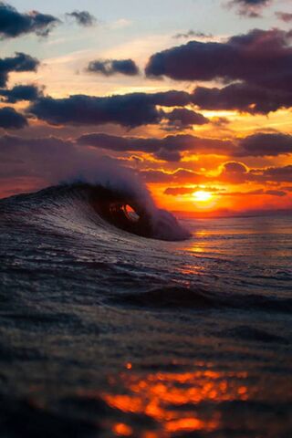 Sunset and Waves