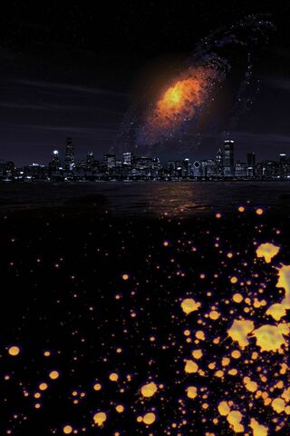 Cosmic Cityscape: A Galaxy Above