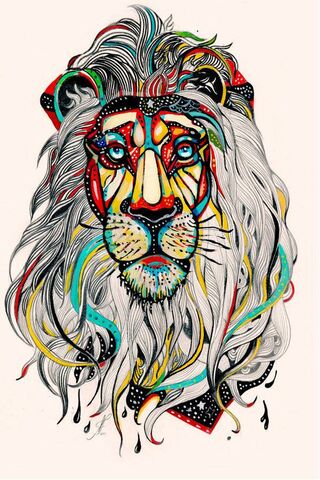 抽象的なライオン