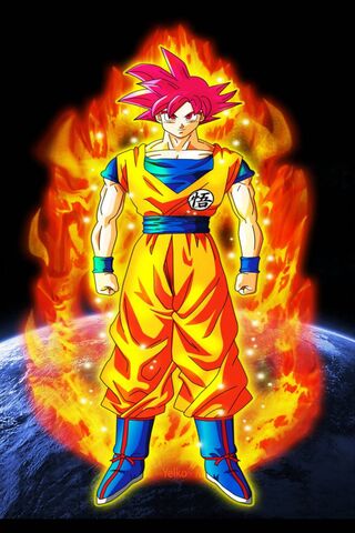 Goku Dios Rojo Chibi Wallpaper - Download to your mobile from PHONEKY