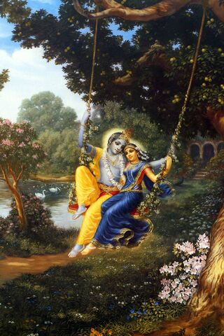 Divine Love: A Swing Through Time 🌸💖