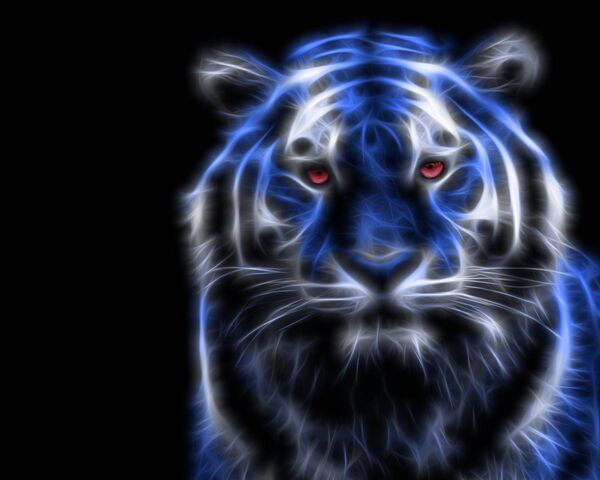 Blue Tiger Fractal Wallpaper - Download to your mobile from PHONEKY