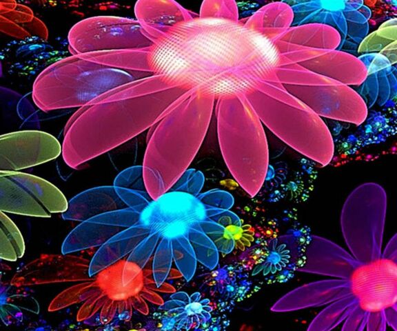 Neon Daisies Wallpaper - Download to your mobile from PHONEKY