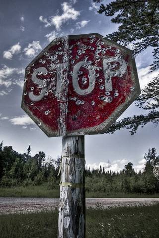 Vieja señal de stop