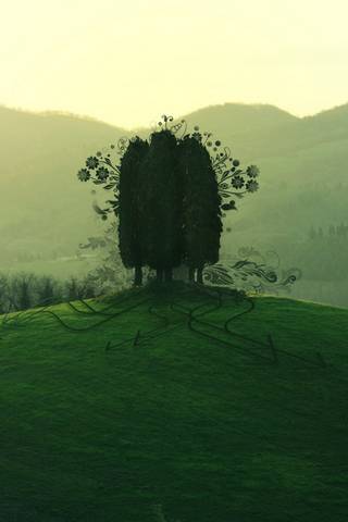 抽象的な木々
