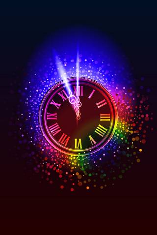Colorful Clock Wallpaper - Download to your mobile from PHONEKY