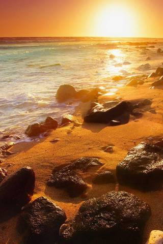 Playa puesta de sol